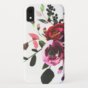シックなヴィンテージの水彩画の野生の花の花柄 iPhone XRケース