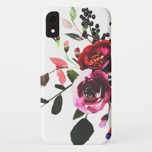 シックなヴィンテージの水彩画の野生の花の花柄 Case-Mate iPhoneケース (裏面)