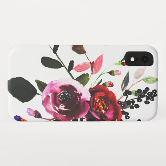シックなヴィンテージの水彩画の野生の花の花柄 Case-Mate iPhoneケース (裏面(横))