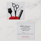 シックなヴィンテージの美容師の美容師のガーリーな赤 ロイヤリティカード (正面/裏面)