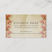 シックなヴィンテージの美容師の美容師のピンクのバラ 名刺 (裏面)