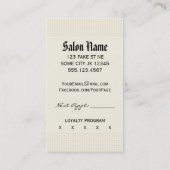 シックなヴィンテージの美容師の美容師のピンク ロイヤリティカード (裏面)