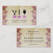 シックなヴィンテージの美容師の美容師の紫色のバラ 名刺 (正面/裏面)