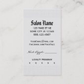 シックなヴィンテージの美容師の美容師の青いモダン 予約カード (裏面)