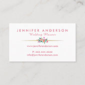 シックなヴィンテージの花のウェディングプランナーの名刺 名刺 (裏面)