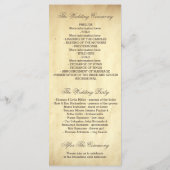 シックなヴィンテージの華やかな結婚式プログラム プログラム (裏面)
