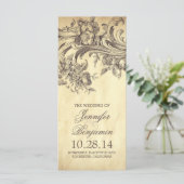 シックなヴィンテージの華やかな結婚式プログラム プログラム (スタンド正面)