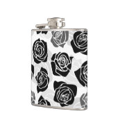 シックなヴィンテージの黒と白のバラ フラスク (左)