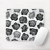 シックなヴィンテージの黒と白のバラ マウスパッド (マウス)