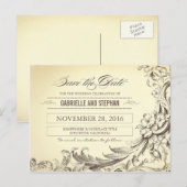 シックなヴィンテージは日付はがきを除いて繁栄 案内ポストカード (正面/裏面)