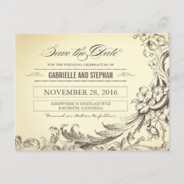 シックなヴィンテージは日付はがきを除いて繁栄 案内ポストカード