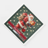 シックなヴィンテージウォーターカラーサンタクロースナプキンス (コーナー)