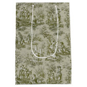 シックなヴィンテージグリーングレーのトールデジュイ ミディアムペーパーバッグ (裏面)