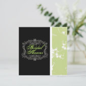 シックなヴィンテージグリーンフローラブライダルシャワー招待 招待状 (スタンド正面)