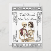 シックなヴィンテージゴシックTil Death Do Us Part 結婚's 招待状 (裏面)