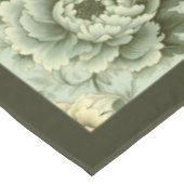 シックなヴィンテージソフトパステルグリーンとアイボリーの花 テーブルクロス (アングル)