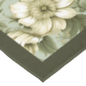 シックなヴィンテージソフトパステルグリーンとアイボリーの花 テーブルクロス (アングル)