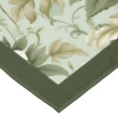 シックなヴィンテージソフトパステルグリーンと白い花 テーブルクロス (アングル)