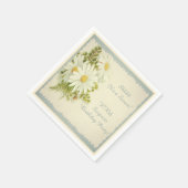 シックなヴィンテージデイジーサプライズ誕生日セルビトス スタンダードカクテルナプキン (角)