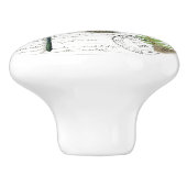 シックなヴィンテージドラゴンフライ&ファーンフランスのスクリプトノブ セラミックノブ (側面)