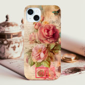 シックなヴィンテージピンクフローラターニングパピルス Case-Mate iPhoneケース