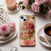 シックなヴィンテージピンクフローラターニングパピルス Case-Mate iPhoneケース