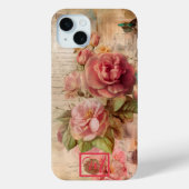 シックなヴィンテージピンクフローラターニングパピルス Case-Mate iPhoneケース (裏面)