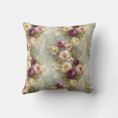 シックなヴィンテージフローラとエレガントバラ クッション (裏面)