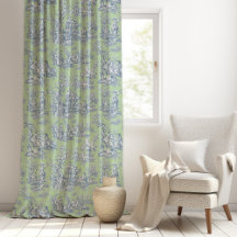 シックなヴィンテージブルーグリーントイレデジュウプリント