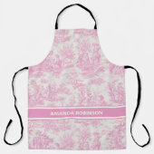 シックなヴィンテージベビーピンクトイレデジュイプリント エプロン (正面)