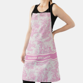 シックなヴィンテージベビーピンクトイレデジュイプリント エプロン