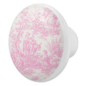 シックなヴィンテージベビーピンクトイレデジュイプリント セラミックノブ (右)