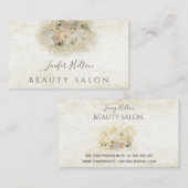 シックなヴィンテージボーホウォーター色フローラブーケ 名刺 (正面/裏面)