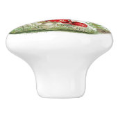 シックなヴィンテージマッシュルームフランスのシダ&スクリプトノブ セラミックノブ (側面)