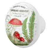 シックなヴィンテージマッシュルームフランスのシダ&スクリプトノブ セラミックノブ (右)