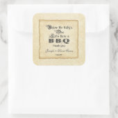 シックなヴィンテージラフなエッジ紙ベビー- Qベビーシャワー スクエアシール (バッグ)