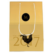 シックなヴィンテージ中国のルースター新年2017ギフトB2 ミディアムペーパーバッグ (裏面)