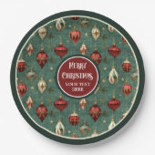 シックなヴィンテージ紙プレートで深いクランベリーレッド ペーパープレート (正面)