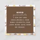 シックなヴィンテージ裁縫機械のパターン調整 スクエア名刺 (裏面)