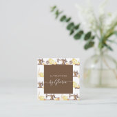 シックなヴィンテージ裁縫機械のパターン調整 スクエア名刺 (スタンド正面)