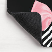 シックな一流のシマウマのプリントの静かにガーリーな淡いピンクのリボン マウスパッド (コーナー)