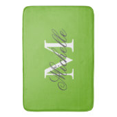 シックな一流のモノグラムが付いている大きい青リンゴ色のバス・マット バスマット (正面縦)