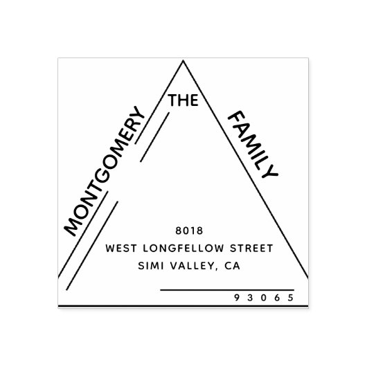 シックな三角形のファミリ名 ラバースタンプ (インプリント)