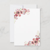 シックな上品な赤いフローラ水の色ベビーシャワー セーブザデート (裏面)