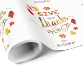 シックな与え感謝してい素朴秋感謝祭モノグラム ラッピングペーパー (ロールコーナー)