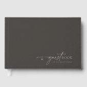 シックな中和ミニマル結婚リストの炭ID1020 ゲストブック (正面)