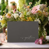 シックな中和ミニマル結婚リストの炭ID1020 ゲストブック