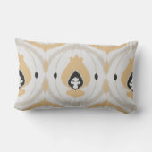 シックな中性ハニーベージュとブラックイカット枕 ランバークッション (裏面)