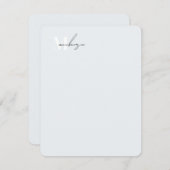 シックな丸いコーナーモノグラムパーソナル文房具 ノートカード (正面/裏面)