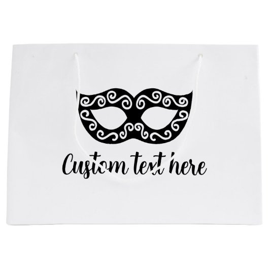 シックな仮装パーティーマスクカスタム抱き枕 ラージペーパーバッグ (正面)